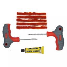 AllExtreme EXTPNK4 4 in 1 Tubeless Tyre Puncture Repair Kit with T Handle Grips + 5 Repair String Plugs + Rubber Solution for Vehicles Multicolor, 8 pc-14