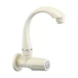 Sparsh Pearl Basin Cock with Flange Standard White PTMT Glossy Finish, TS-119-image-61