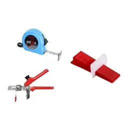 FLAMINGO ENTERPRISE Tile Leveler Kit 100 Pcs Wedge, 100 Clip Spacer, Plier & Measurement Scale Combo 3 mm Durable Plastic & Alloy Multiple Color 7 cm Length, FM-438-image-34