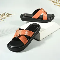 Styli Women Textured Open Toe Flats-image-6