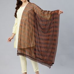swatika Striped Net Dupatta image 2