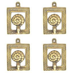 IndianShelf Gold-Toned 4 Pieces Brass Snail Wall Hooks Door Hanger-picture-10