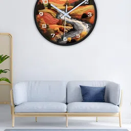 OLIVE TREE Black & Orange Traditional Wall Clock-image-97