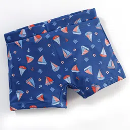Babyhug Swimming Trunk Boat Print - Navy Blue-picture-49