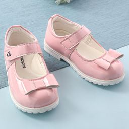 Babyoye Solid Casual Bellies with Velcro Closure - Pink-image-34