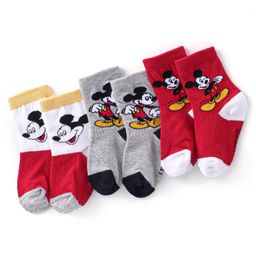 Cute Walk Disney By Babyhug Anti Bacterial Ankle Length Socks Mickey Mouse Design Pack Of 3 - Multicolour-image-53