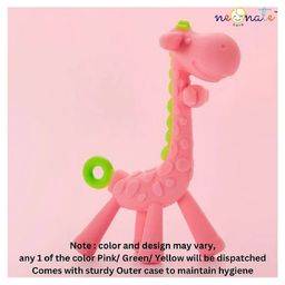 Neonate Care Giraffe Shape Silicone Teether - Pink (color and design may vary)-11