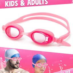 Fiddlerz Anti Fog Swimming Goggles with UV Protection & Adjustable Strap Pink color Age 3 and Above-3