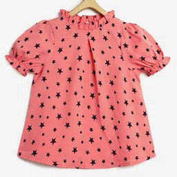 Chuppan Chupai Half Sleeves Stars Printed Top - Pink-picture-8