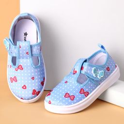 Cute Walk by Babyhug Velcro Closure Casual Shoes Butterfly Applique - Blue-picture-7