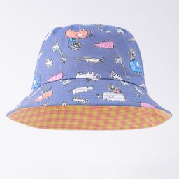 Babyhug Free Size Bucket Hat with Animal Print - Blue-12
