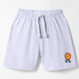 Babyhug Single Jersey Knit Shorts with Sun Print - Grey-image-120