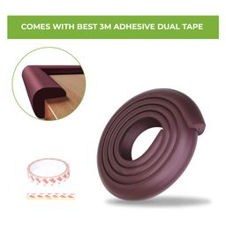 Safe-O-Kid Baby Safety 2 Meter (6.5 feet) Edge Guard with strong 3 M adhesive, Edge and Corner Protectors, BPA FREE, Non-Toxic, Easy to Install, Impact Cushion for Tables, Desks, and Furniture (Brown)-11