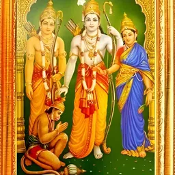 SUNINOW Gold-Toned & Green Ram Darbar Wooden Religious Photo Frame-22
