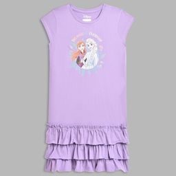 Blue Giraffe Girls Pure Cotton Cap Sleeves Cartoon Characters Print Drop-Waist Dress-image-12
