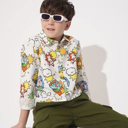 Jack & Jones Junior Boys Spread Collar Graphic Printed Cotton Casual Shirt-image-44