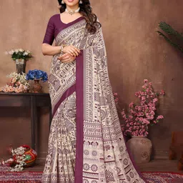 Munir Kalamkari Silk Blend Saree-picture-45