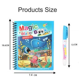 VGRASSP Reusable Magic Water Quick Dry Book Learning Toy Doodle and Scribble with Magic Doodle Pen (Color And Design May Vary)- 9 Pages image 3