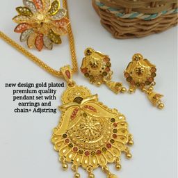 niva fashion Gold-Plated Brass Jewellery Set-image-23