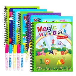 VGRASSP Reusable Magic Water Quick Dry Book Learning Toy Doodle and Scribble with Magic Doodle Pen (Color And Design May Vary)- 9 Pages image 4