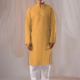 5 Stitch Mandarin Collar Straight Linen Kurta-image-88