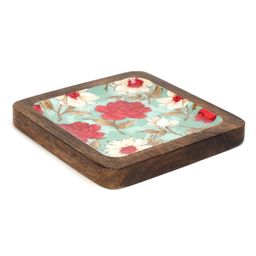 Duli MangoWood Enamel Coated Multipurpose Square Serving Tray Platter for Home and Dining Table image 5