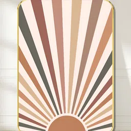 SAF White & Brown Sunburst Printed Wall Art-picture-46