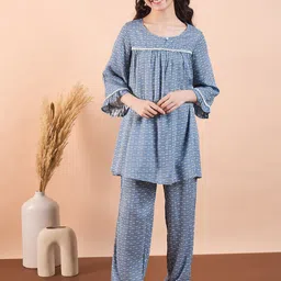 Stylo Bug Girls Ethnic Motifs Printed Regular Kurti with Pyjamas-image-27