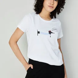 Ginger by Lifestyle Women Typography Printed Applique T-shirt-picture-17