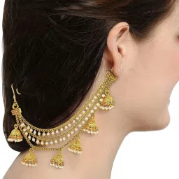 Jewellery Silver Gold Plated Long Hair Chain For Women Alloy Cuff Earring-image-19
