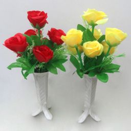 Big Rose Artificial flower Multicolor Rose Artificial Flowerwith Pot-image-99