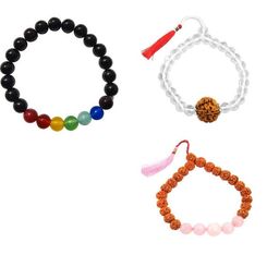 Divine souvenirs Unisex Set Of 3 Artificial Beaded Elasticated Bracelets image 1