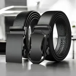 Provogue Men Pack Of 2 PU Textured Formal Belt-image-10