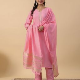 KALINI Women Regular Gotta Patti Pure Cotton Kurta with Trousers & With Dupatta-picture-56