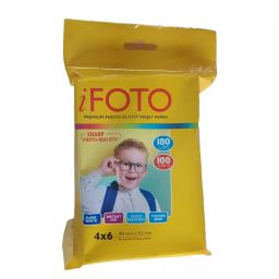 IFOTO Photo Paper Glossy Finish 180 GSM 4x6 inch 100 Sheets for All Inkjet Printers Pack of 10-15