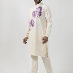 DEVOILER Men Ethnic Motifs Printed Regular Kurta with Pyjamas image 2
