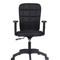 S J Corporation Amze Medium Back Executive Cushion Chair With Adjustable Arms- Black-image-58