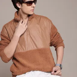 The Roadster Lifestyle Co. Mock Collar Sherpa Sweatshirt-image-89