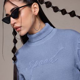 The Roadster Lifestyle Co. Acrylic Ribbed Crop Pullover-image-86