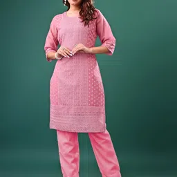 ZAZADIYA IMPEX Women Embroidered Chikankari Kurta-image-105