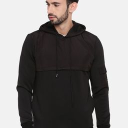 The Indian Garage Co Men Black Solid Hooded Sweatshirt-picture-42