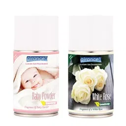 Airance 250 ml Each Baby Powder & White Rose Fragrance Automatic Air Freshener Refill Perfume Spray (Pack of 2)-image-81