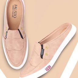 FAUSTO Men Beige Slip-On Sneakers-image-84
