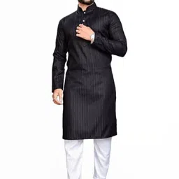ANUJ FASHION Men Striped Mandarin Collar Straight Kurta-picture-28