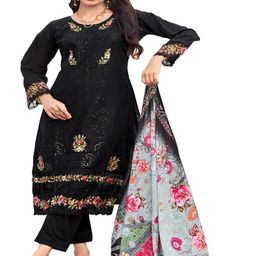 DRAVINAM Trends Embroidered Pure Cotton Unstitched Dress Material-image-28