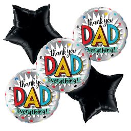 Shopperskart Thank You Dad For Everything Foil Balloon For Party Decoration Multicolor - Pack of 5-image-2