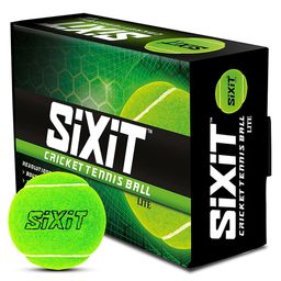 Sixit Heavy Rubber Cricket Tennis Ball Medium Size Pack of 6 - Green-23
