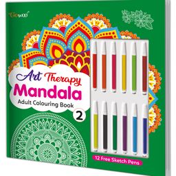 "Art Therapy Mandala Adult Colouring Book 2: Mandala colouring, Fun colouring for Kids and Adults, Coloring Book with 12 Free Sketch Pens - English-18