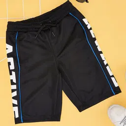Pantaloons Junior Typography Printed Shorts - Black-picture-36