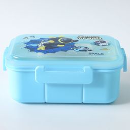 Portable Lunch Box with Fork and Spoon Space ThemePrint - Light Blue-14